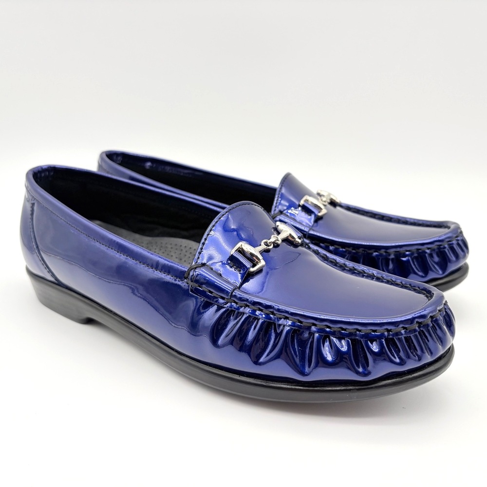 SAS Metro Loafers Womens Size 9M Sapphire Leather Slip On Horsebit